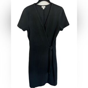🖤 GUC J.CREW Black Textured Knit Wrap Dress | Size S